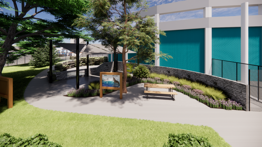 Rendering of modified outdoor pool exhibit at Aquarium of Niagara
